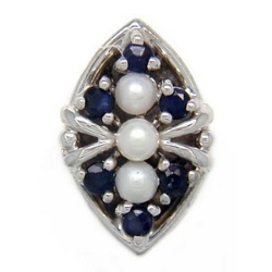 B3689 14K SAPPHIRE AND PEARL SLIDE 